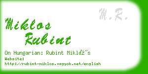 miklos rubint business card